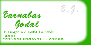 barnabas godal business card